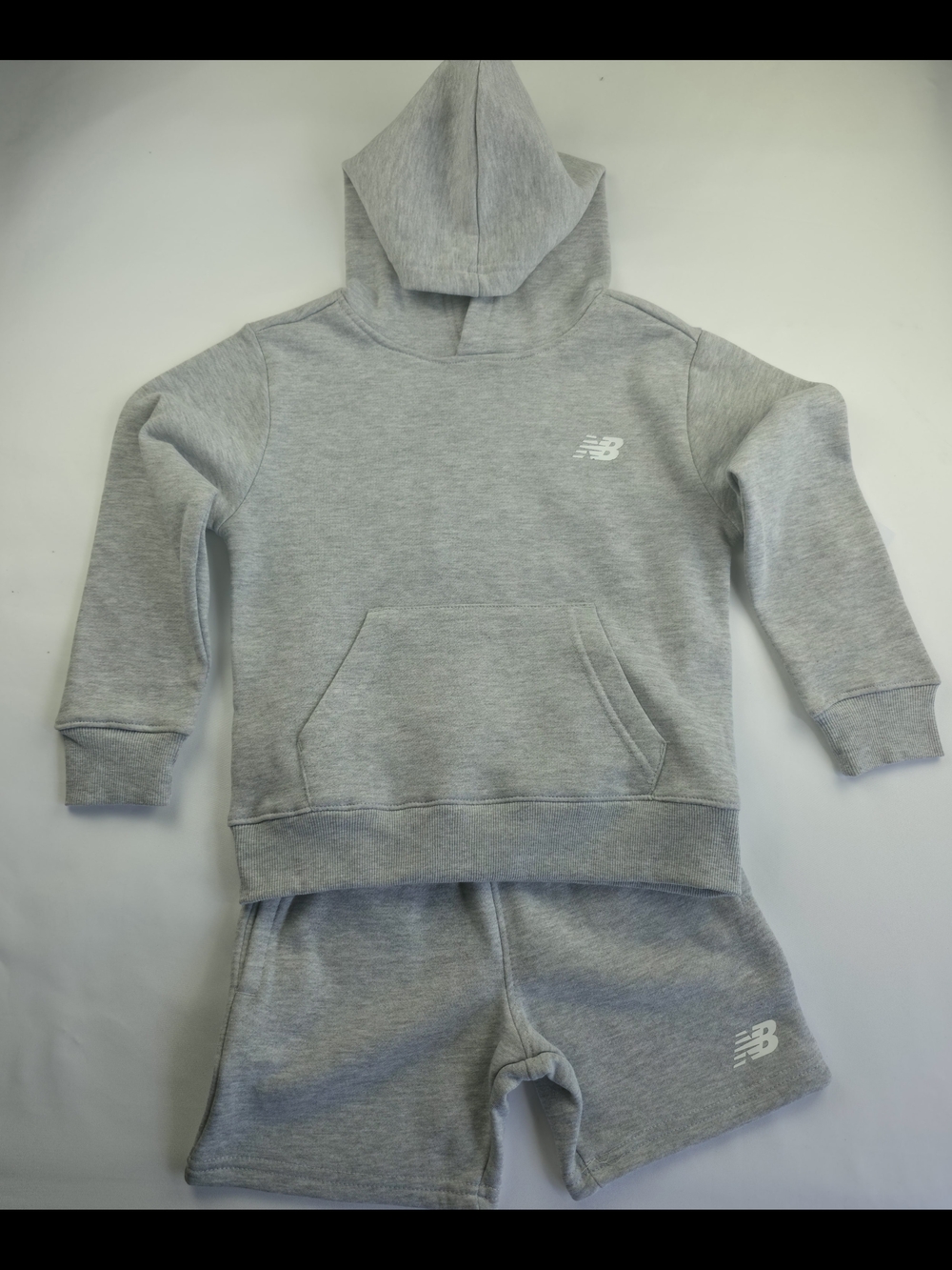 New Balance Boys 2PC Hoodie Shorts Set Gray Size 5/6 NWT Athletic Outfit